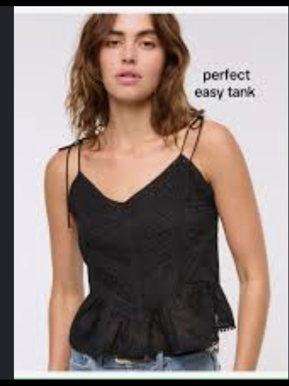 Abercrombie & Fitch Black Tie-Shoulder Peplum Camisole